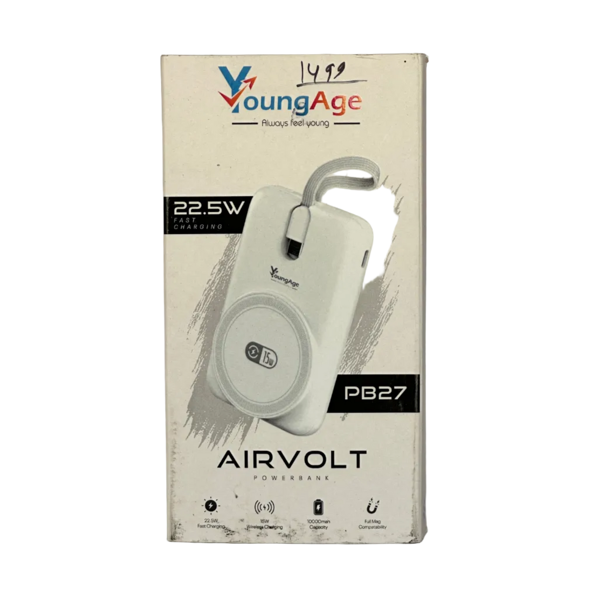YoungAge AIRVOLT PB27 10000mAh Magnetic Wireless Power Bank